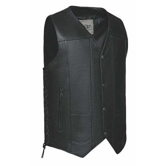 El Paso - Mens 10-Pocket Leather Vest - Unik Just for Bikers - Flyclothing LLC