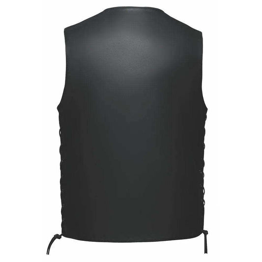 El Paso - Mens 10-Pocket Leather Vest - Unik Just for Bikers - Flyclothing LLC