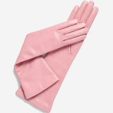 Elena (pink) - Italian silk lined 8-button length leather opera gloves