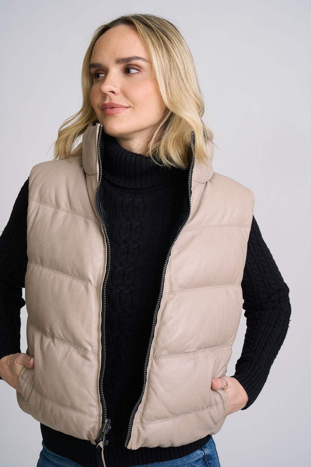 Ellen OS Leather Vest - Reversible - mauritiusleather - Flyclothing LLC