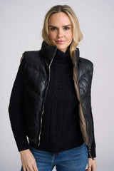 Ellen OS Leather Vest - Reversible - mauritiusleather - Flyclothing LLC