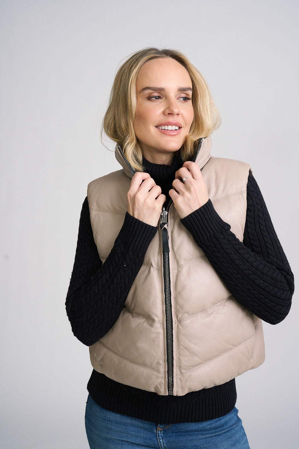 Ellen OS Leather Vest - Reversible - mauritiusleather - Flyclothing LLC