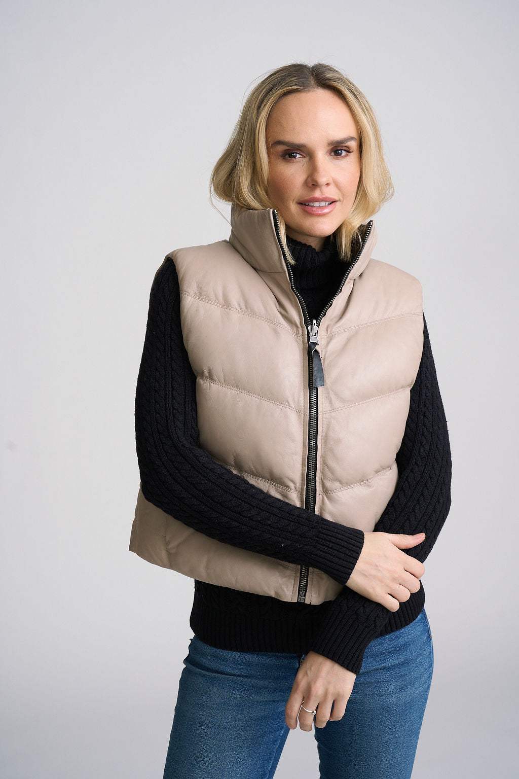 Ellen OS Leather Vest - Reversible - mauritiusleather - Flyclothing LLC