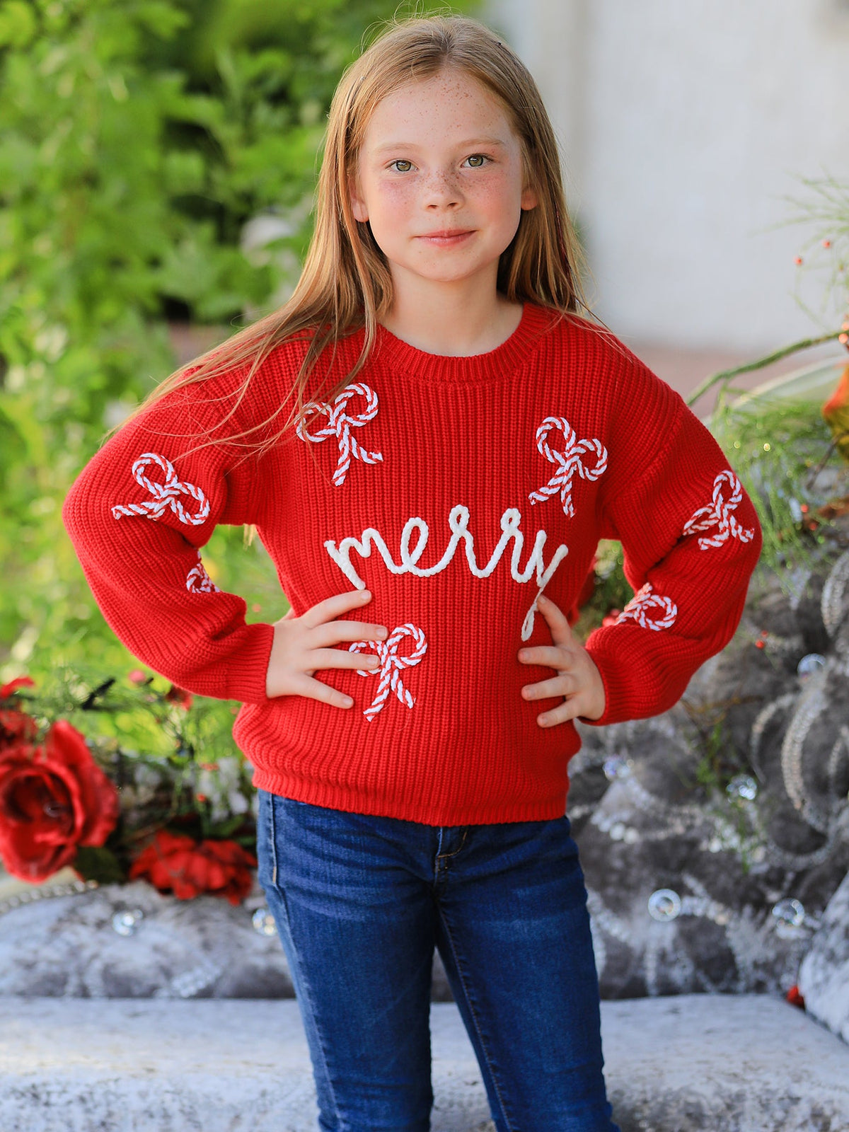 Mom and Me Winter Christmas Red "merry" Pullover Sweater - Rylee Faith Designs - Flyclothing LLC