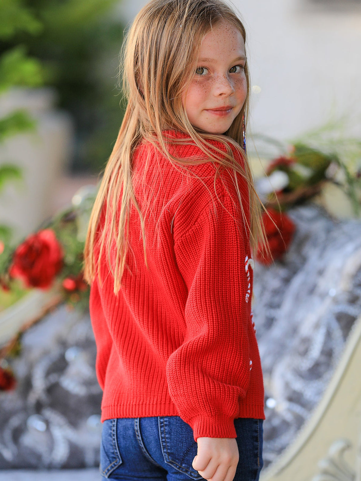 Mom and Me Winter Christmas Red "merry" Pullover Sweater - Rylee Faith Designs - Flyclothing LLC