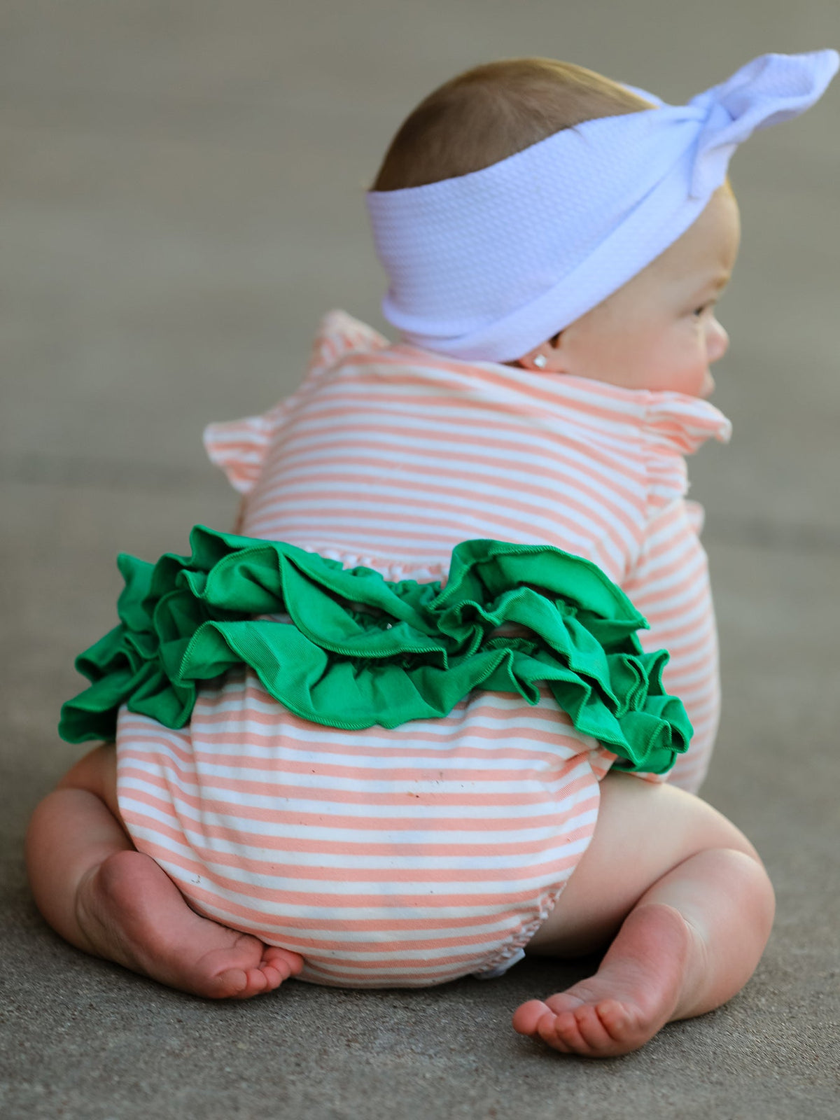 Christmas Tree Smocked Embroidery Stripe Baby Girls Romper - Rylee Faith Designs - Flyclothing LLC