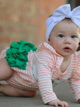Christmas Tree Smocked Embroidery Stripe Baby Girls Romper - Rylee Faith Designs - Flyclothing LLC