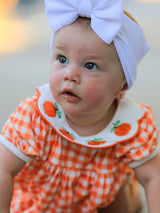 Thanksgiving Halloween Pumpkin Puff Sleeve Girls Bloomer Set - Rylee Faith Designs - Flyclothing LLC