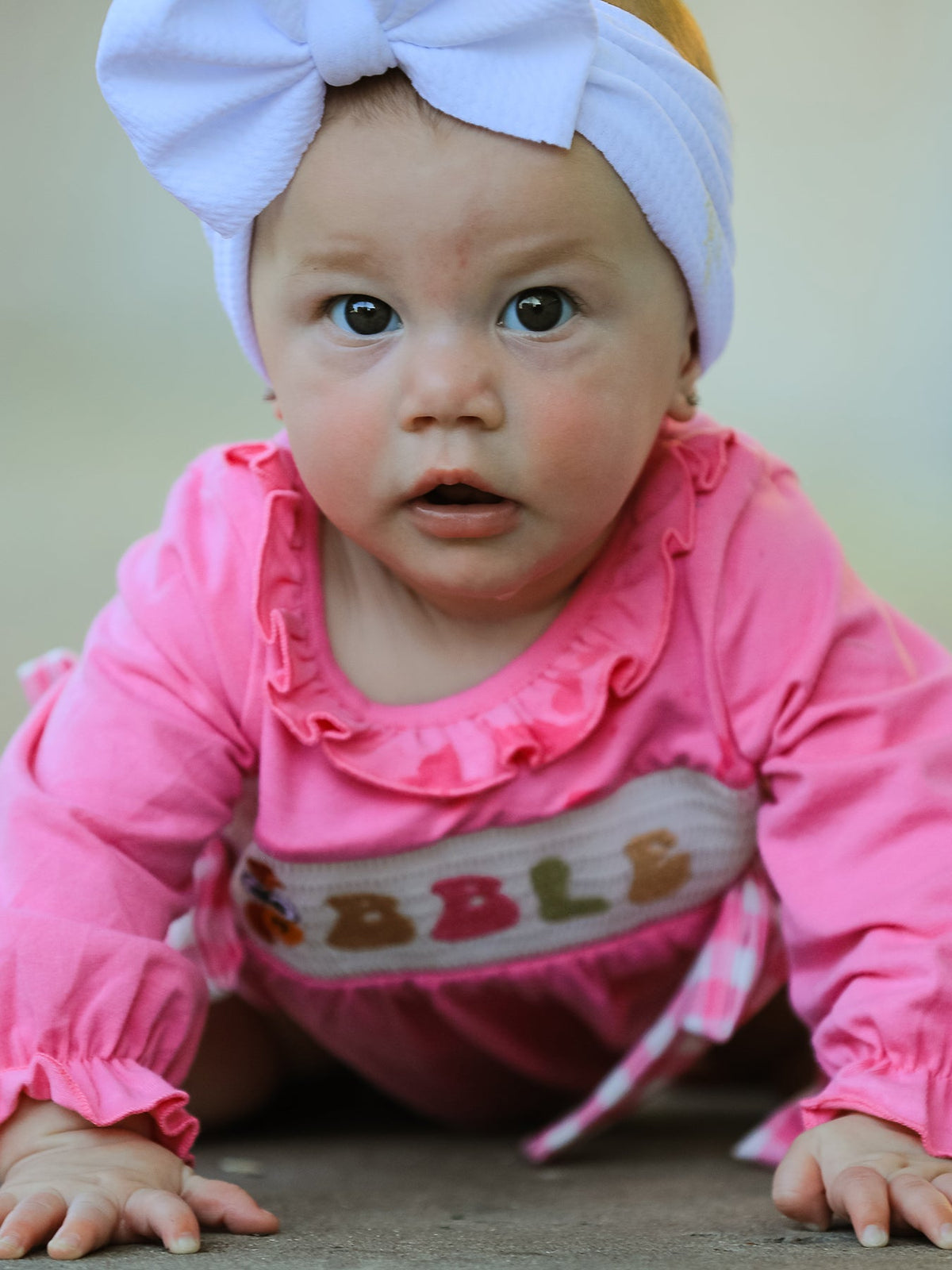 Fall Thanksgiving& Halloween "GOBBLE" Smock Embroidery Baby Girl Romper - Rylee Faith Designs - Flyclothing LLC