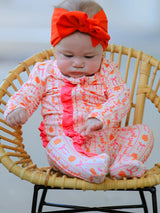 Halloween Thanksgiving Pumpkin Bow Baby Sleeper - Rylee Faith Designs - Flyclothing LLC