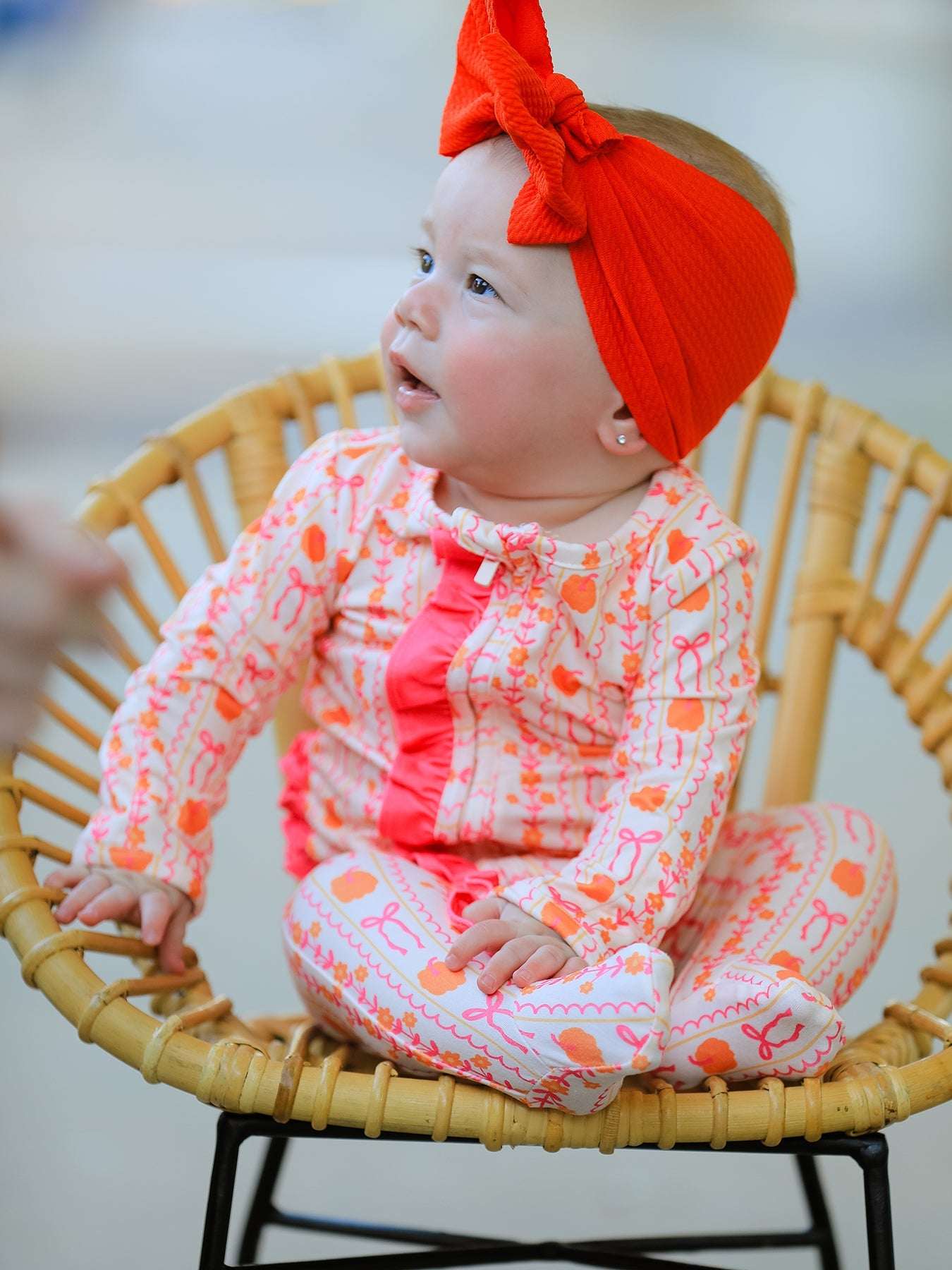 Halloween Thanksgiving Pumpkin Bow Baby Sleeper