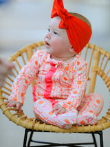Halloween Thanksgiving Pumpkin Bow Baby Sleeper - Rylee Faith Designs - Flyclothing LLC