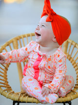 Halloween Thanksgiving Pumpkin Bow Baby Sleeper - Rylee Faith Designs - Flyclothing LLC