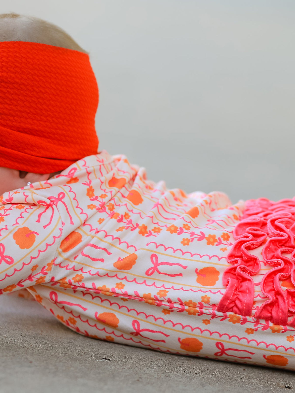 Halloween Thanksgiving Pumpkin Bow Baby Sleeper - Rylee Faith Designs - Flyclothing LLC