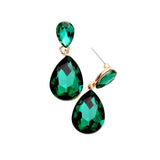 Glass Crystal Teardrop Dangle Earrings - Madeline Love - Flyclothing LLC