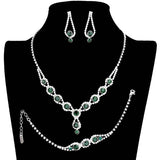 3PCS Rhinestone Bubble Necklace Jewelry Set - Madeline Love - Flyclothing LLC
