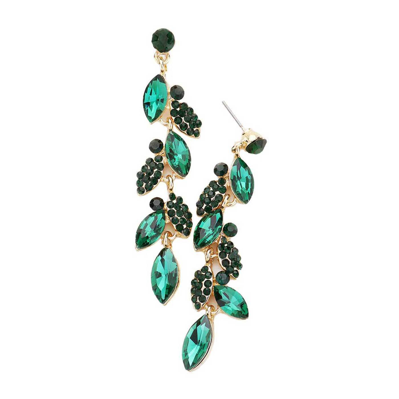 Crystal Marquise Cluster Drop Evening Earrings - Madeline Love - Flyclothing LLC