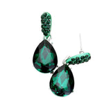Crystal Teardrop Rhinestone Pave Evening Earrings - Madeline Love - Flyclothing LLC