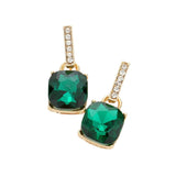 Cushion Square Stone Dangle Evening Earrings - Madeline Love - Flyclothing LLC