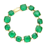 Cushion Square Stone Link Evening Bracelet - Madeline Love - Flyclothing LLC