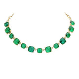 Cushion Square Stone Link Evening Necklace - Madeline Love - Flyclothing LLC