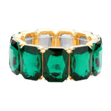 Emerald Cut Stone Stretch Evening Bracelet - Madeline Love - Flyclothing LLC