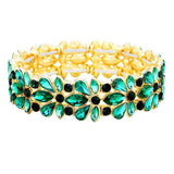 Floral Crystal Stretch Evening Bracelet - Madeline Love - Flyclothing LLC