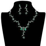 Flower Leaf Cluster Vine Rhinestone Necklace - Madeline Love - Flyclothing LLC