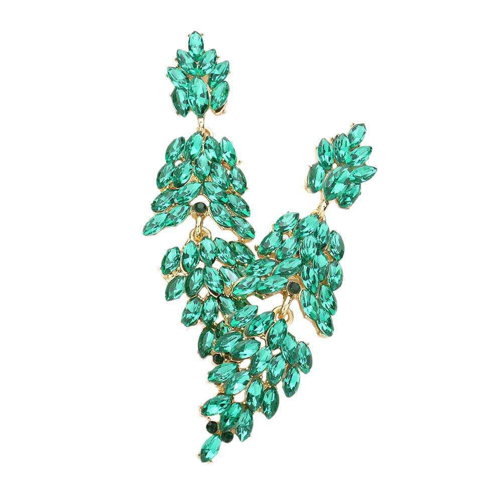 Marquise Crystal Cluster Drop Evening Earrings - Madeline Love - Flyclothing LLC