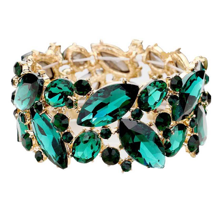 Marquise Crystal Stretch Evening Bracelet - Madeline Love - Flyclothing LLC