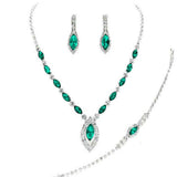 Marquise Rhinestone Necklace Jewelry Set - Madeline Love - Flyclothing LLC