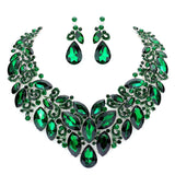 Marquise Stone Cluster Accented Evening Necklace - Madeline Love - Flyclothing LLC