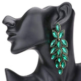 Marquise Stone Cluster Vine Dangle Evening Earrings - Madeline Love - Flyclothing LLC