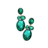 Oval Stone Link Dangle Evening Earrings - Madeline Love - Flyclothing LLC