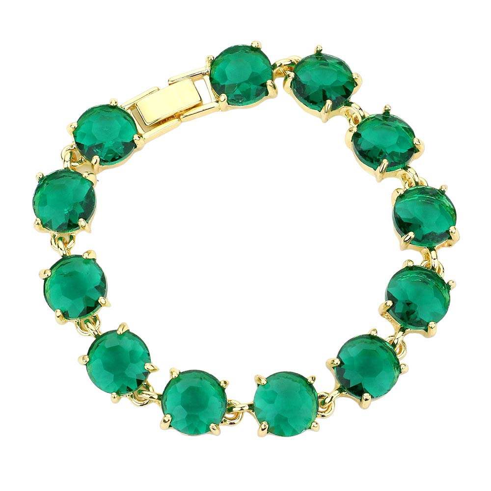 Round Stone Link Evening Bracelet - Madeline Love - Flyclothing LLC