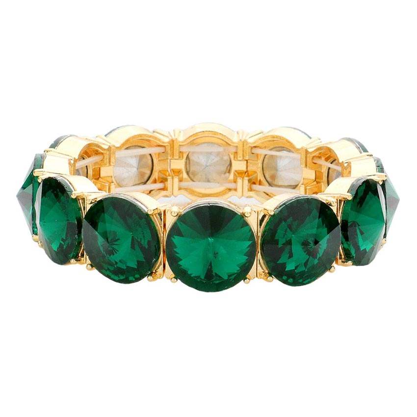 Round Stone Stretch Evening Bracelet - Madeline Love - Flyclothing LLC
