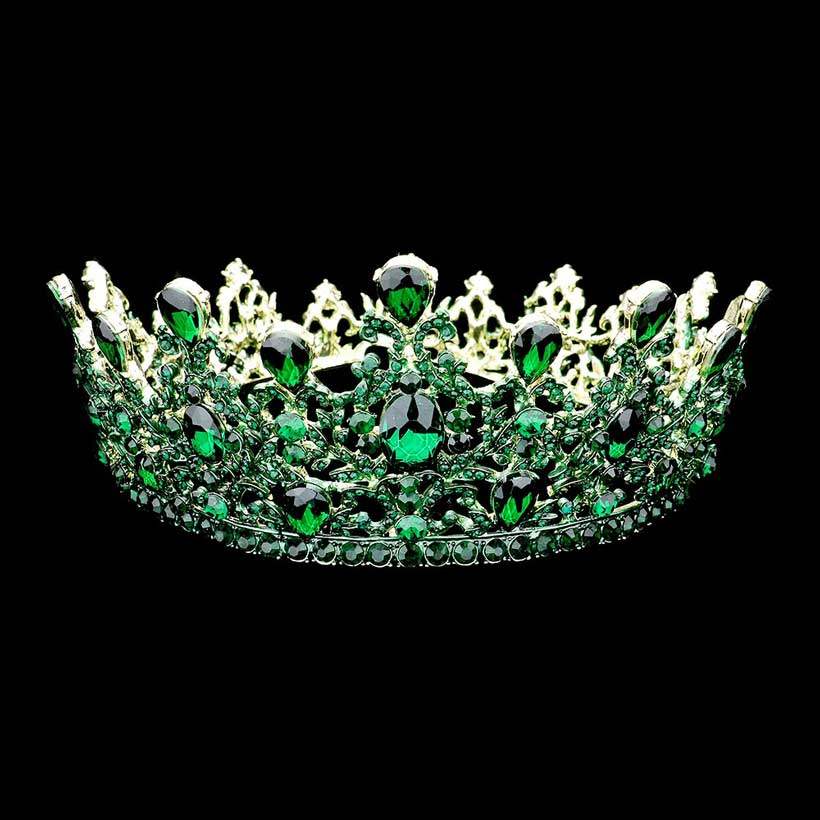 Round Teardrop Stone Accented Princess Tiara - Madeline Love - Flyclothing LLC
