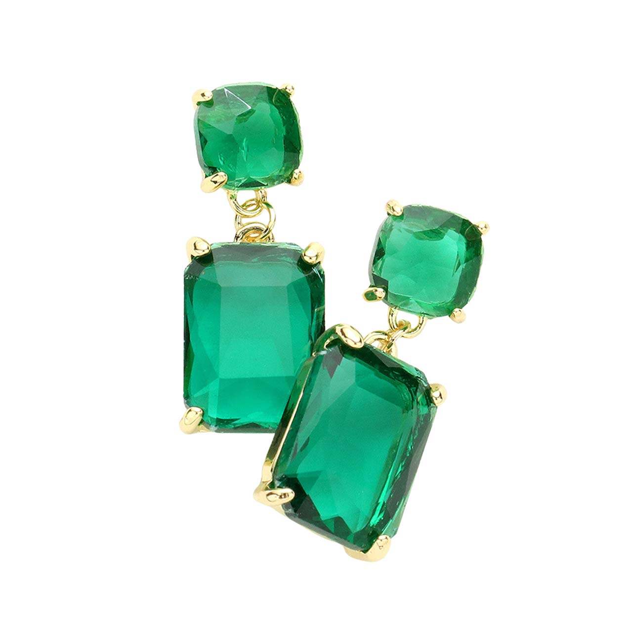 Square Rectangle Link Dangle Evening Earrings - Madeline Love - Flyclothing LLC