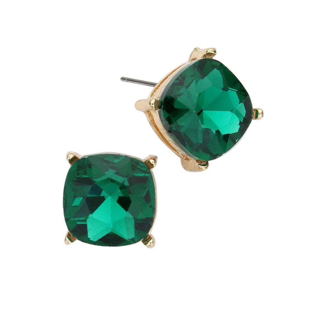 Square Stone Stud Earrings - Madeline Love - Flyclothing LLC