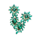 Square Teardrop Marquise Stone Cluster Evening Earrings - Madeline Love - Flyclothing LLC