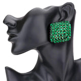 Stone Embellished Rhombus Earrings - Madeline Love - Flyclothing LLC