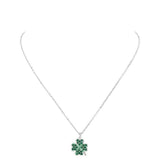 Stone Paved Clover Pendant Necklace - Madeline Love - Flyclothing LLC