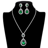 Teardrop Accented Rhinestone Necklace - Madeline Love - Flyclothing LLC
