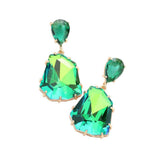 Teardrop Angled Stone Link Dangle Evening Earrings - Madeline Love - Flyclothing LLC