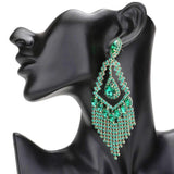 Teardrop Crystal Rhinestone Chandelier Evening Earrings - Madeline Love - Flyclothing LLC