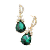 Teardrop Crystal Rhinestone Evening Earrings - Madeline Love - Flyclothing LLC