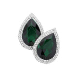 Teardrop Stone Accented Evening Earrings - Madeline Love - Flyclothing LLC