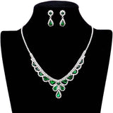Teardrop Stone Accented Rhinestone Necklace - Madeline Love - Flyclothing LLC