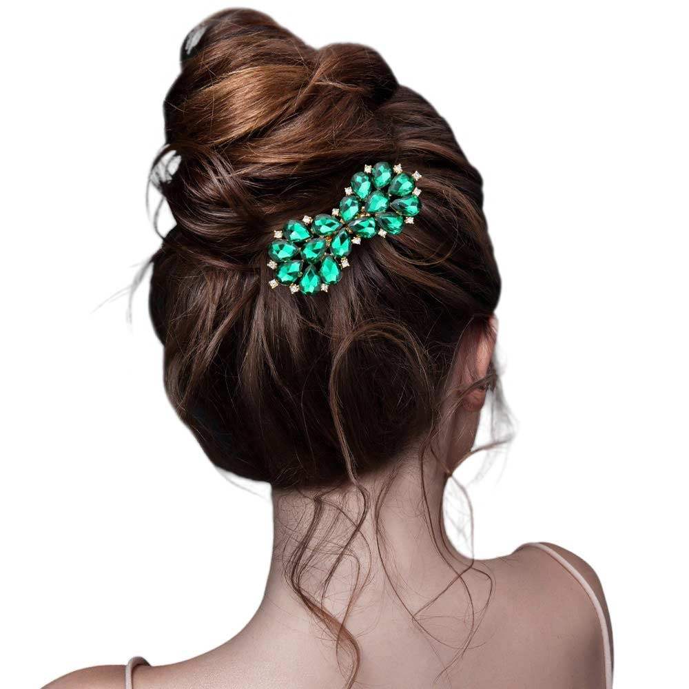 Teardrop Stone Cluster Bow Hair Comb - Madeline Love - Flyclothing LLC