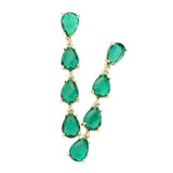 Teardrop Stone Link Dangle Evening Earrings - Madeline Love - Flyclothing LLC